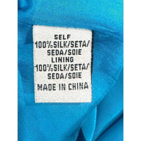 NWOT Tibi Blue Open Back Ruffle Silk Dress - Picture 5 of 6